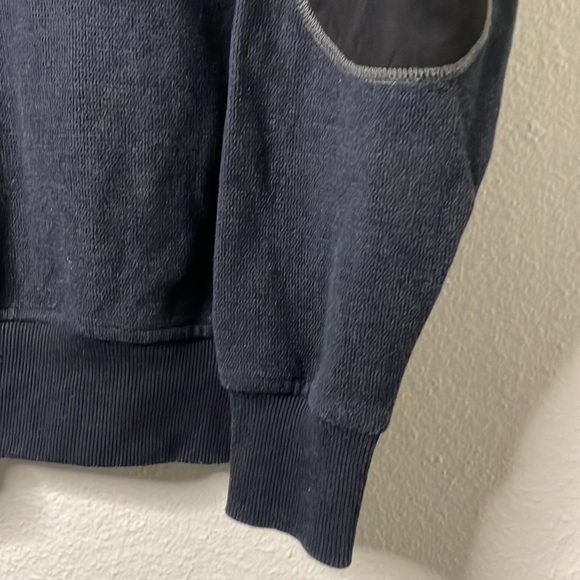 Codice Men's 1/4 Zip/ button Pullover Sweater Patch Elbows Dark Navy Size M - Picture 4 of 11
